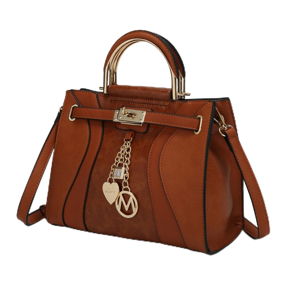 Satchel Bag, Vegan Leather Top Handle Shoulder Bag Handbag Purse By UwU